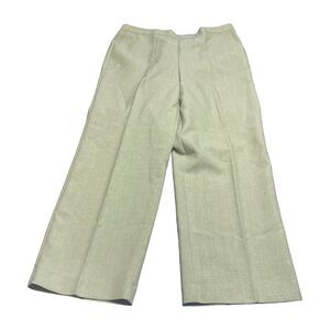 Alfred Dunner Wide Leg Pants Women's 14 Green 100% Polyester Classic High-Rise